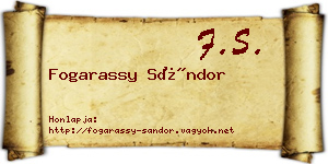 Fogarassy Sándor névjegykártya